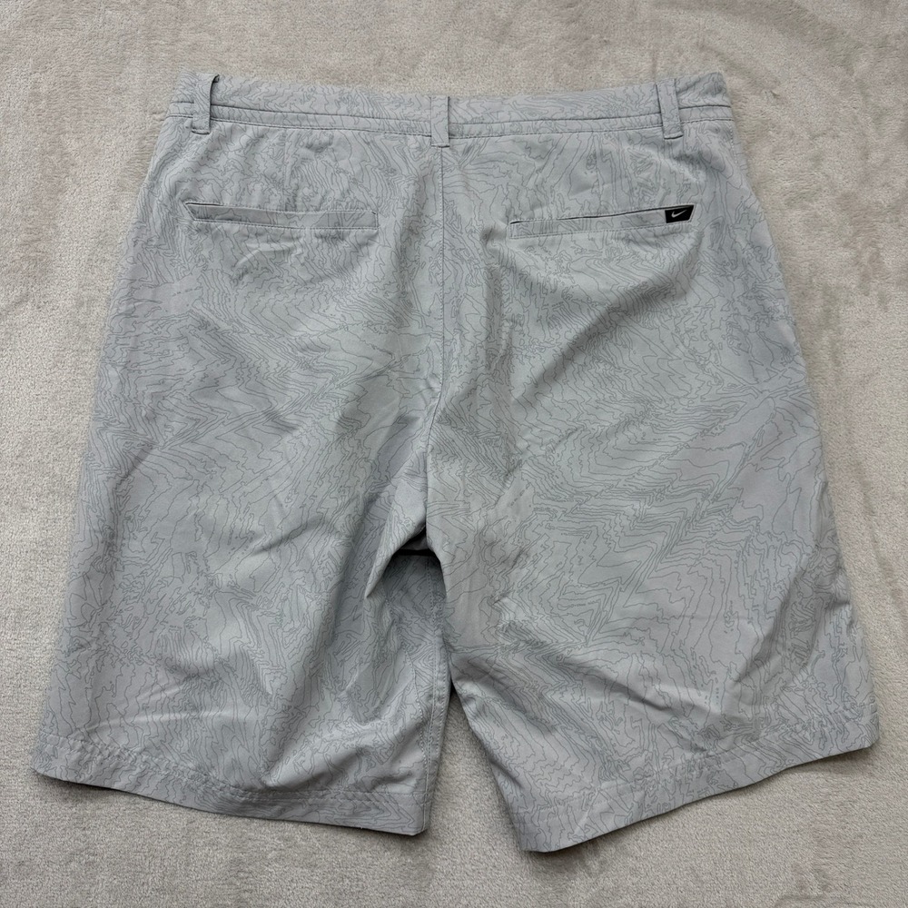 Nike Golf Shorts Mens 33 Grey Topographic Map Print Dri-FIT Standard Fit Stretch - Picture 4 of 11
